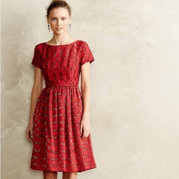 Anthropologie Dresses & Skirts - Anthropologie "Rubied Lace Dress" by Moulinette Soeurs Sz 10